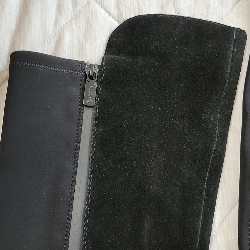 Blondo Black Suede Over the Knee Boots Stretch Pannel Womens 8M